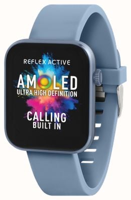 Reflex Active Serie 40 amoled smart calling horloge (36mm) blauwe siliconen band RA40-2213