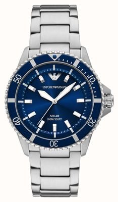 Emporio Armani World Explorer Solar (42mm) Blue Dial / Stainless Steel Bracelet AR11697