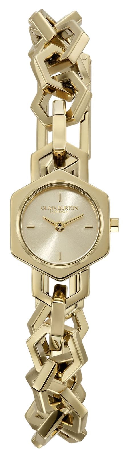 Olivia Burton Olivia Burton 20Mm Hex Link Mini Gold Sunray Watch