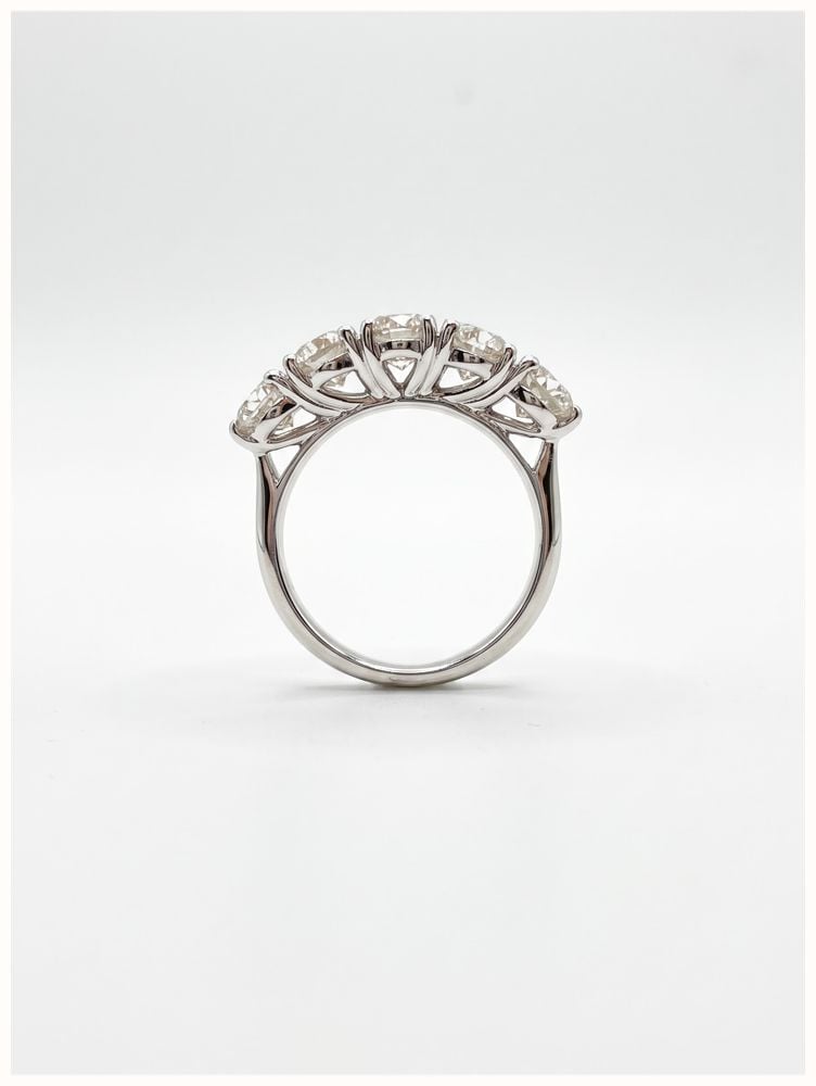 2.52ct Round Brilliant Natural Diamond Platinum Five Stone Ring J34996 - alternative Ansicht 3