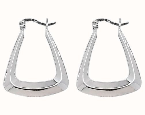 James Moore TH Silver Creole Triangle Hoop Earrings G5877