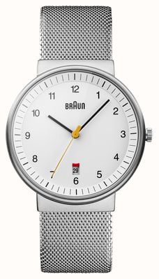 Braun Męski srebrny biały zegarek BN0032WHSLMHG