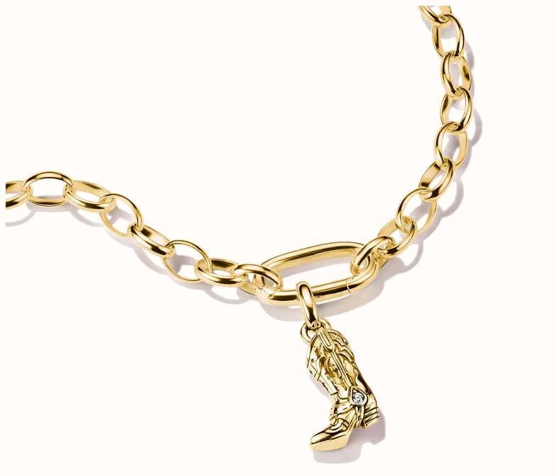 Thomas Sabo THOMAS SABO Charm Club Connect 18ct Yellow Gold Plated Cubic Zirconia Cowboy Boot Charm CC1325-M01-14 - alternative Ansicht 2