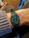 Customer picture of Swatch NOTES OF PECAN (25mm) Green Dial / Green Bio-Sourced Material Strap LG130