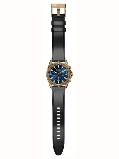 Diesel Stinger Black Leather Blue Dial Watch DZ4733 - альтернативный вид 5