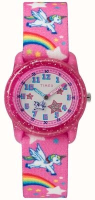 Timex Аналоговые розовые молодежные часы с единорогом TW7C255004E