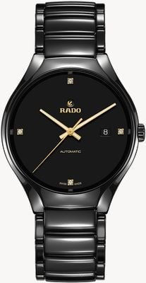 RADO True Round Automatic Diamonds (40mm) Black Dial / High-Tech Ceramic Bracelet R27056712