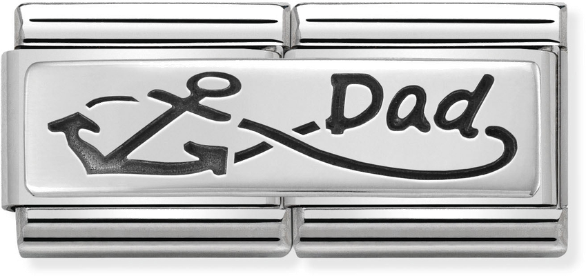 Nomination Classic DOUBLE ENGRAVED Steel And Silver 925 CUSTOM Infinite Dad Charm 330710/05