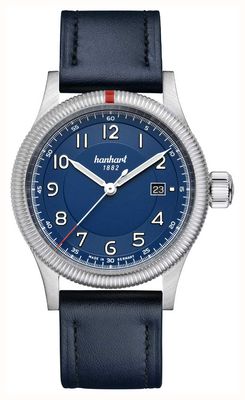 Hanhart Pioneer One automatico (42 mm) quadrante blu / cinturino in pelle blu - m 762.270-7310