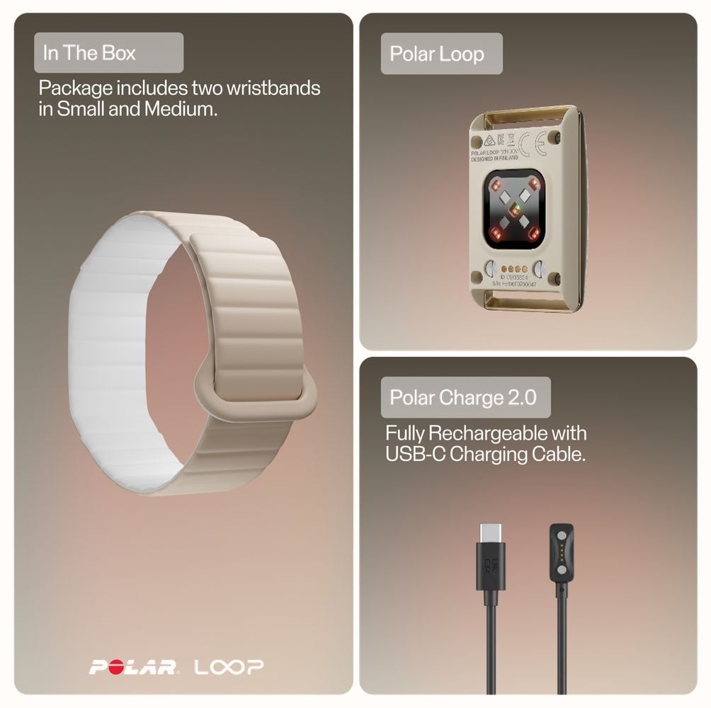 Polar Loop Beige Magnetic Silicone - Screen-Free Wearable Health Band & Fitness Tracker Watch 920121268 - альтернативный вид 9