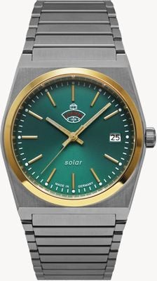 RUHLA Space control xs solar (35 mm) cadran vert foncé / bracelet en acier inoxydable 4643M4