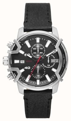 Diesel Cronografo griffato | cinturino in pelle nera DZ4603
