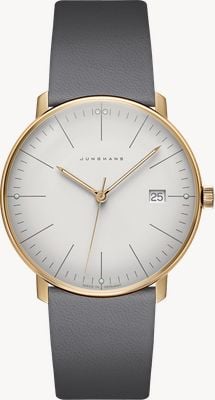 Junghans Max Bill 石英表 (38mm) 柔和灰色表盘 / 灰色皮表带 41/7857.02