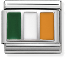 Nomination Classic Ireland Flag Enamel Sterling Silver & Steel Charm 330207/06