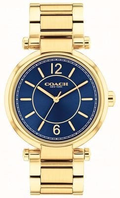 Coach Unisex-cary | blauwe wijzerplaat | goudkleurige armband 14504046