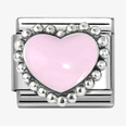 Nomination Composable Classic SIMBOLI 1 In Acciaio, Smalto E Arg. 925 Cuore Bombato Rosa Pastello 330204/33