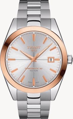 Tissot Gentleman powermatic 80 silicium lunette en or massif 18 carats T9274074103100