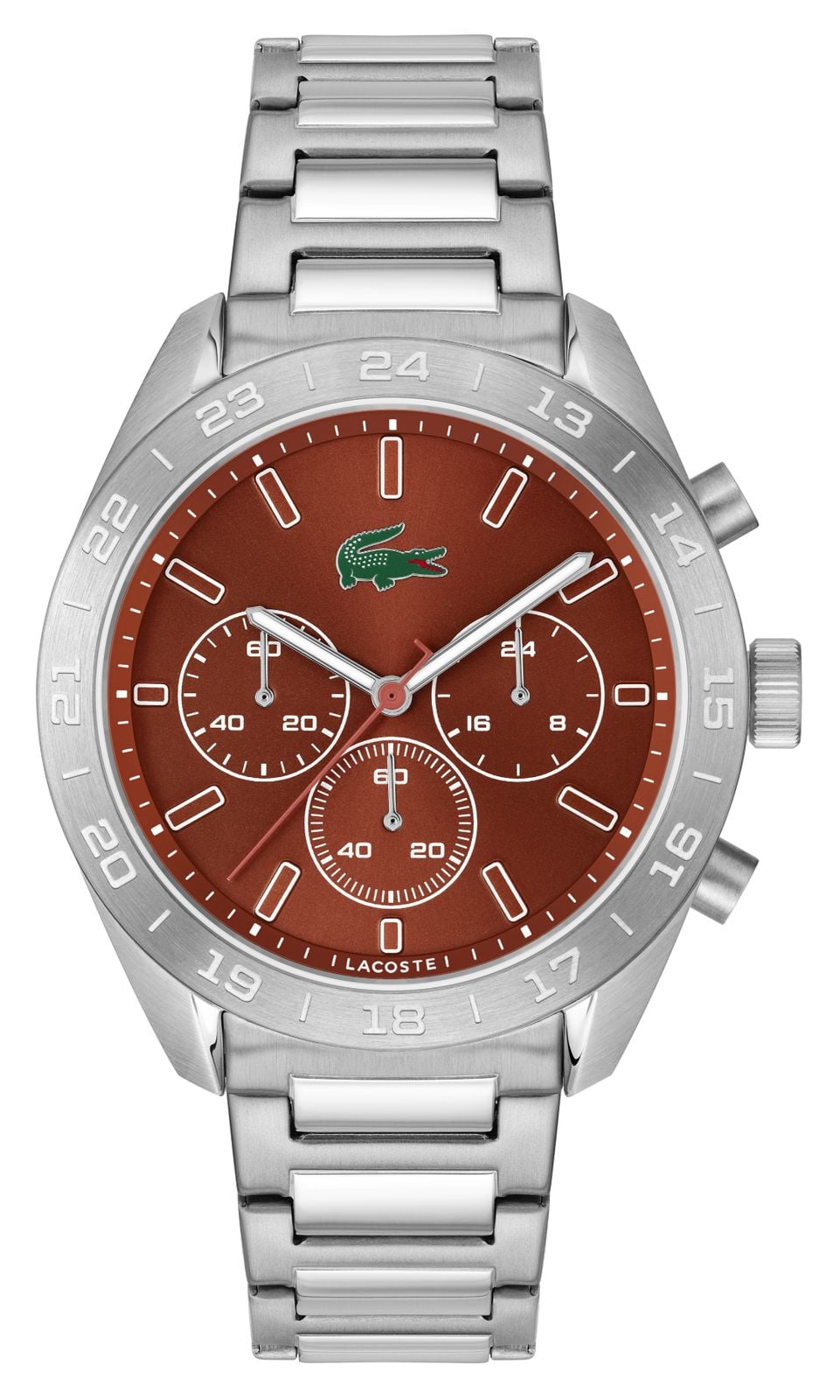 Lacoste Lacoste Watches Men's Clay Dial And Stainless Steel Bracelet Chronograph Watch in Silver