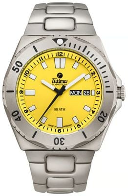 Tutima Glashütte M2 Seven Seas オートマティック(44mm) イエロー ダイアル / チタンブレスレット ウォッチ 6151-10