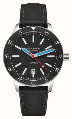 STERNGLAS Marus 2.0 Automatic (42mm) Black Dial / Black Hybrid Leather Strap S02-MA43-HY03