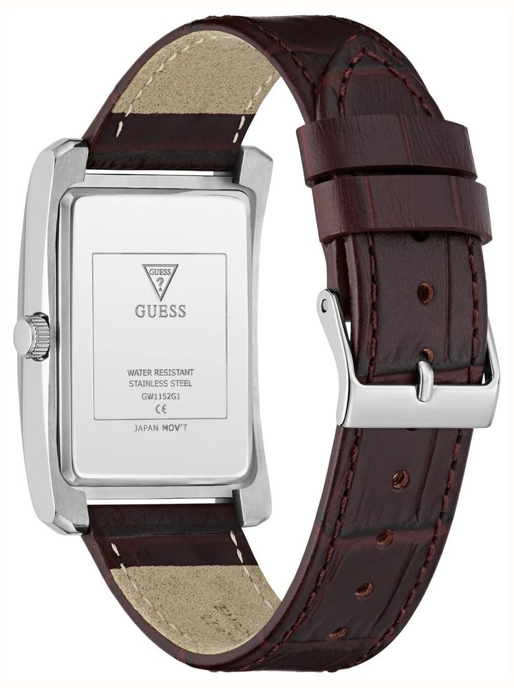 Guess Hugh White Sunray Dial Brown Leather Strap GW1152G1 - alternative Ansicht 3