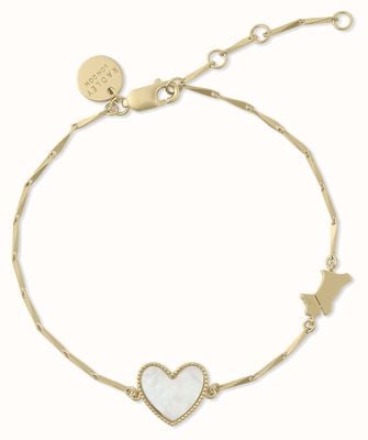 Radley Jewellery Princess Street 18ct Gold Plated Sterling Silver Mother-of-Pearl Heart and Jumping Dog Bracelet RYJ3372
