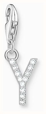 Thomas Sabo Charm Pendant Letter Y With White Stones Sterling Silver 1962-051-14