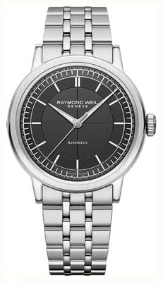Raymond Weil Millesime Automatic Central-Seconds (39.5mm) Black Dial / Stainless Steel Bracelet 2925-ST-60001