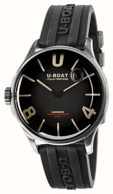 U-Boat Darkmoon ss (40 mm) cadran noir / bracelet en caoutchouc vulcanisé noir 9018/A