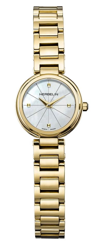 Herbelin Lady H Quartz 22mm MotherofPearl Dial  Gold Watch