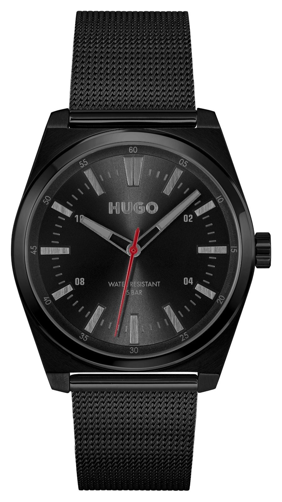 HUGO #ark (40 mm) cadran noir / bracelet en maille d'acier montre