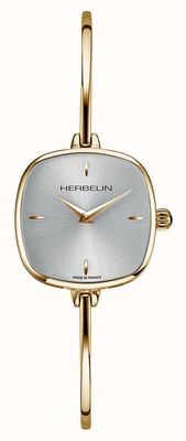 Herbelin Reloj Fil de mujer con esfera plateada y pulsera esclava de pvd dorado 17207BP11