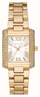 Michael Kors Reloj mini para mujer en tono dorado con pavé de esmeril MK4640