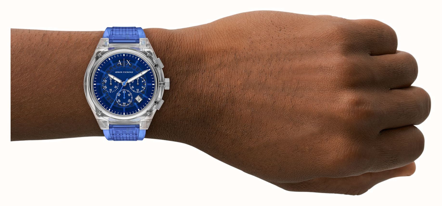 Armani Exchange Men's Rafael Chronograph (44mm) Blue Dial / Blue ...