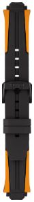 Tissot Nur schwarzes und orangefarbenes Sport-Silikonarmband (22 mm) T603042127