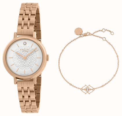 Radley Zestaw zegarka i bransoletki Selby Diamond Street (26 mm) z prawdziwego diamentu, platerowanego różowym złotem RY4630-SET