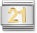 Nomination Classic 21 18ct Gold & Steel Charm 030109/36