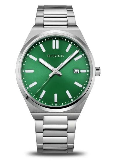 Bering classique pour homme (39 mm) avec cadran vert montre