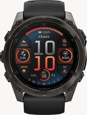 Garmin Fenix 8 51mm AMOLED Sapphire Premium Multisport GPS Carbon Grey DLC con cinturino in silicone nero 010-02905-21