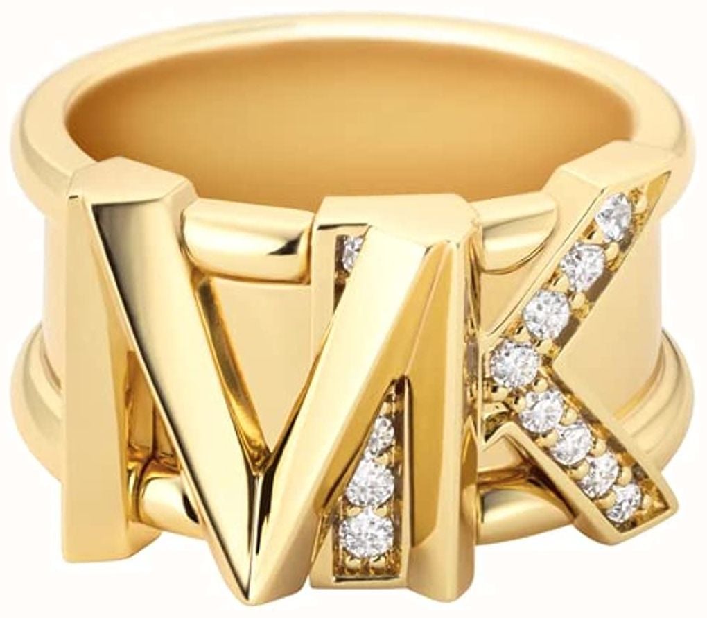 Michael Kors MK 14ct Gold Plated Statement Ring Size J MKJ7836710 J First Class Watches HKG