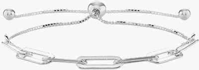Silver Paperclip Pull Through Bracelet G2690