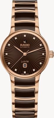 RADO Centrix diamants automatique (30,5 mm) cadran marron / céramique haute technologie marron et acier inoxydable PVD R30019732