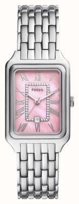 Fossil Raquel Crystal (26mm) Pink Mother-of-Pearl Dial / Stainless Steel Bracelet ES5401