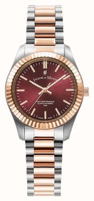 Jacques Du Manoir Inspiration Prime Quartz (31mm) Red Sunray Dial / Two-Tone Stainless Steel Bracelet JWL03903