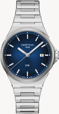 Certina Ds-7 Quarz (39 mm) blaues Zifferblatt / Edelstahlarmband C0434101104100