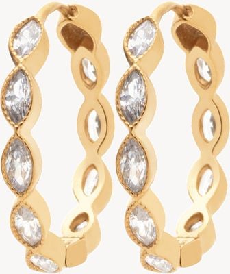 Burren Jewellery 18K Gold Plate Earring Multi Marquises Set Cz's E0698