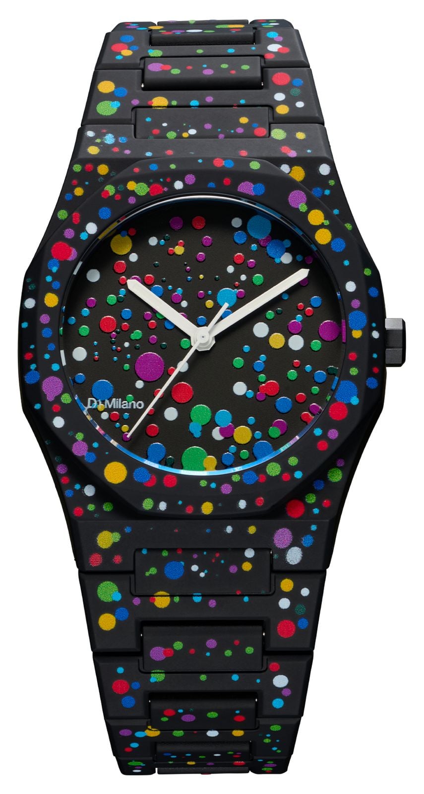 D1 Milano Cadran noir mat Ã  pois Polycarbon dot 02 (37 mm montre
