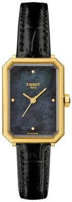 Tissot Orologio Srv quartz (21,8mm) quadrante madreperla nera / cinturino pelle alligatore nera T1601103612600-Ex display