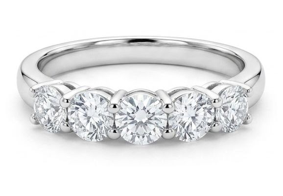 James Moore & Co Round Brilliant Natural Diamond 18ct White Jewellery