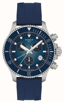 Tissot Seastar 1000 Quartz Chronograph (38mm) Graded Blue Dial / Blue Silicone Strap T1202171704100